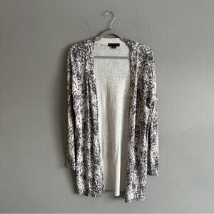 Sanctuary Gray and Cream Snake Patterned Long Cardigan XS